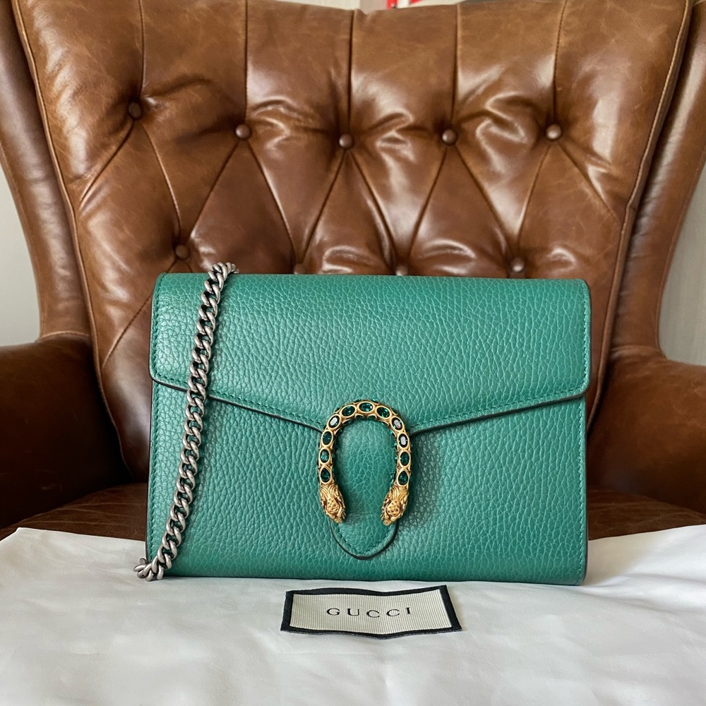 Gucci Dionysus Chain Wallet Leather with Embellished Detail Small